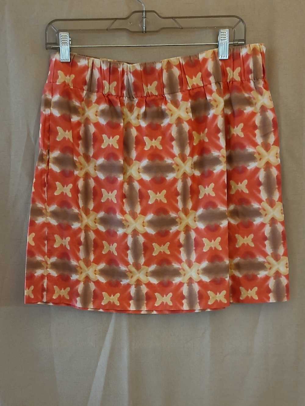 J. Crew Orange, Cream & Brown Geometric Mini Skirt